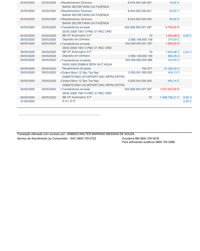 Extrato bancário Pg3